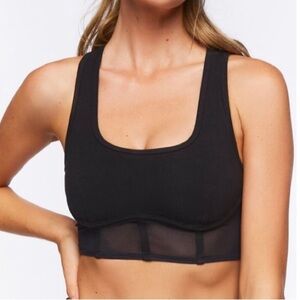 Forever 21 Mesh Corset Longline Sports Bra NWT